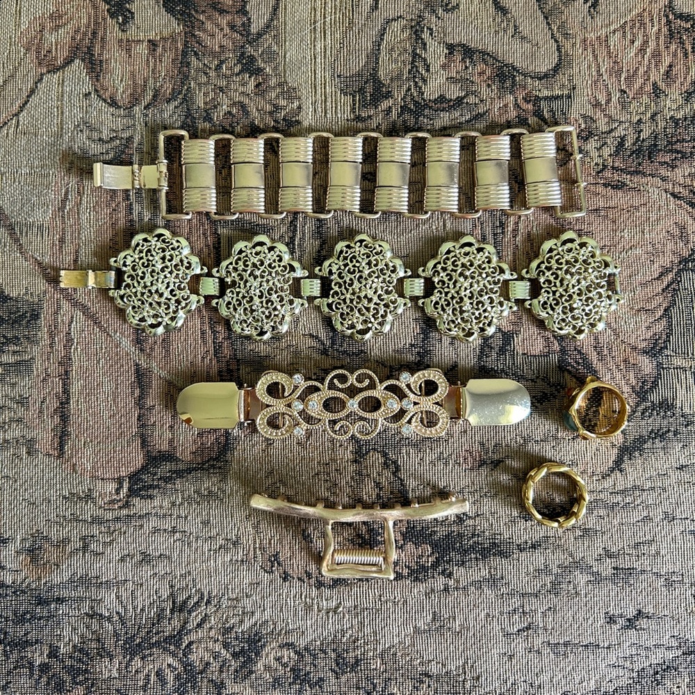 Vintage and Modern Chunky Gold Tone Jewelry Lot